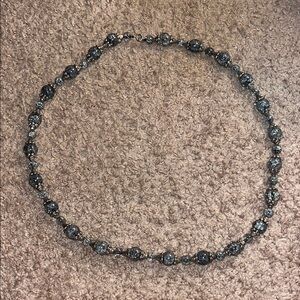 Elegant Black and Silver Beaded Necklace